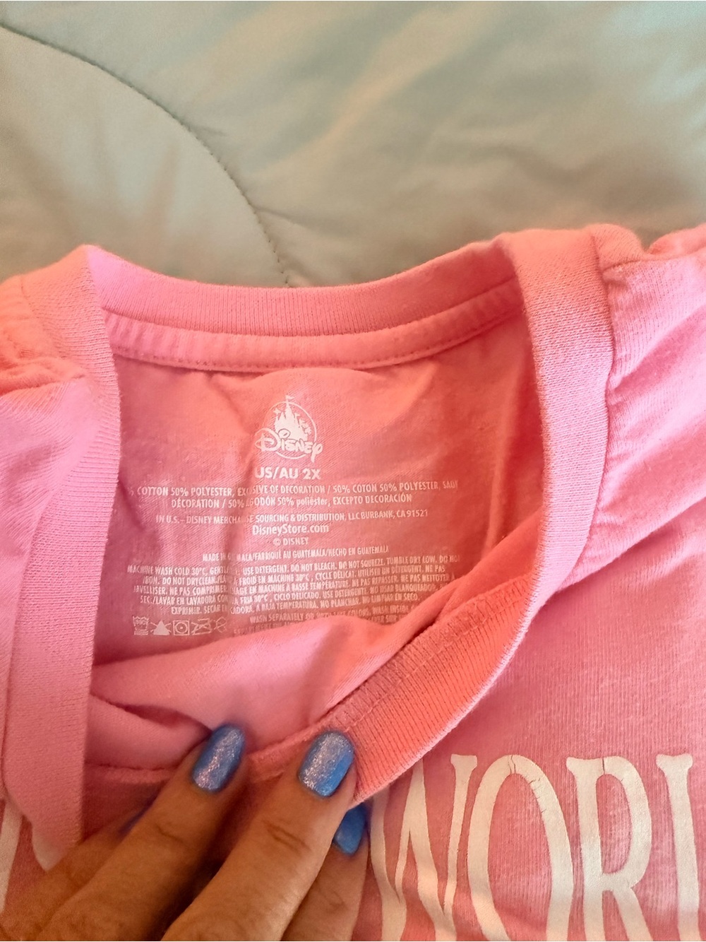 Disney Pink Short Sleeve Tee with Side Logo Tag - Picture 3 of 3